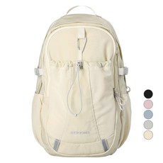 NEIKIDNIS 男女通用登山扣網狀後背包, 奶油色