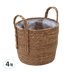 라탄 원형 바구니, 브라운, 4개