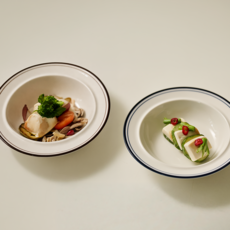 YOON CERAMICS Cozy 中型小菜碗 2件組, 棕色, 藍色, 1套