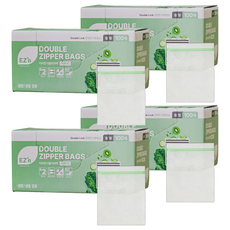 EZn이지엔 스탠다드 더블지퍼백, 중(M), 100개입, 4개