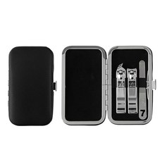 THREE SEVEN 便攜式 旅行用 指甲剪 3件組 KR-351C, 銀色 黑色, 1套