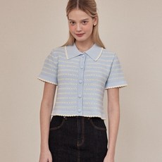 유어네임히얼 여성용 물결이 스칼렙 면 가디건