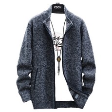 CDCH 男款針織刷絨拉鍊外套