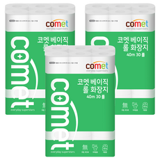 comet 基本款 2層 捲筒衛生紙 40m, 3個, 30入