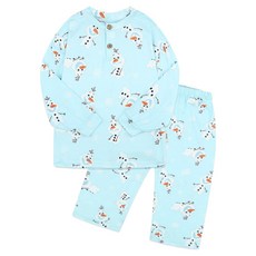 milkmilelolo New Kids On 迪士尼兒童 Snowing 雪寶蜜桃絨睡衣上下套裝