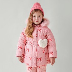 WALTONKIDS 女童少女風蝴蝶結滑雪外套