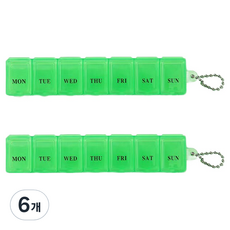簡約7日藥盒 綠色, 6個
