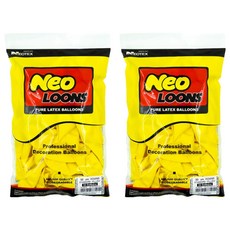 네오룬스 30cm 라운드풍선 50p, 스탠다드 옐로우, 2개