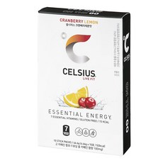 CELSIUS LIVE FIT OTG On The Go 維他命健身能量飲 蔓越莓檸檬, 1盒, 46.6g