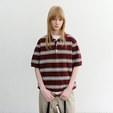 Dunst 女款多色條紋Polo棉質針織衫 UDSW6B122