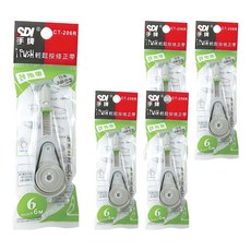 SDI 手牌 i-PUSH 輕鬆按修正帶替換帶 CT-206R, 綠色, 5個