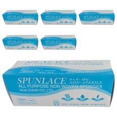 SPUNLACE 4x4吋4層拋棄式紗布巾 - 無菌, 200片/盒, 6盒