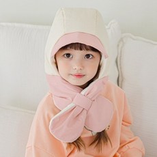 IAMBEBE 兒童用Furilly鋪棉保暖帽圍巾