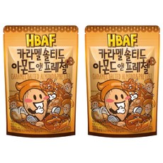 HBAF 焦糖杏仁果與蝴蝶餅 韓國原裝進口 鹹甜好滋味, 120g, 2包