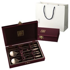 Inspoon 雙喜臨門 Bangjja匙筷 雙人組 + 提袋, 1套, 湯匙 2p + 筷子 2雙 + 購物袋, 單一顏色