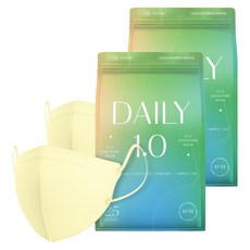 CLA Daily 1.0輕薄C型口罩 KF94 S號, 2包, 25片, 黃色