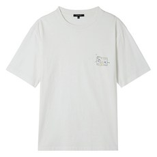 파렌하이트 남성용 통기성 TRIP 패스포트 아트 배색 그래픽 라운드 반팔 티셔츠 FEIBD3802