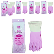 태화 면코팅 투톤 고무장갑 양손착용, 핑크, 중(M), 6세트