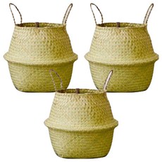 DDUNGK 圓藺草海草藤編籃 8號, 單一顏色, 3個
