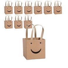 Maket Gamseong 微笑方形購物袋 10入, 棕色