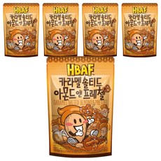 HBAF 焦糖杏仁果與蝴蝶餅 韓國原裝進口 鹹甜好滋味, 120g, 5包