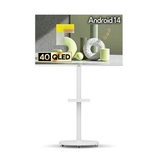 더함 FHD QLED 화이트에디션 돌비 AI 구글 5.0 IPS패널 스마트 TV + 삼탠바이미 스탠드 라이트 세트, 102cm(40인치), NA401QLED, 스탠드형, 고객직접설치