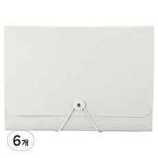 빅벅 아코디언 파일 수납 정리 13칸, 투명 화이트, 6개