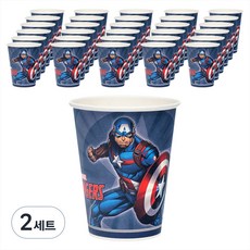 파티팡 마블 어벤져스 캡틴아메리카 오리지널 종이 파티컵 290ml, 50개, 2세트