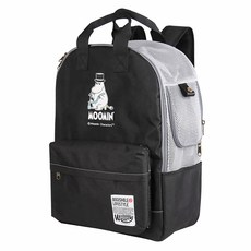 Dogismile 姆明聯名款透氣後背包 輕量0.98kg 適用於7kg以下貓狗等中小型寵物, 1個, 32 x 18 x 43cm, 黑色