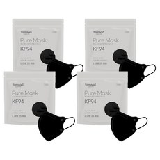 탐사 퓨어 KF94 새부리형 보건마스크 대형 지퍼백, 25개입, 4개, 블랙