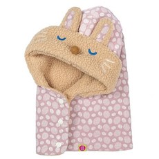 dabbakids 瓦拉 兒童圍脖帽 帽子圍巾披肩三合一保暖刷毛造型帽, 甜蜜夢境, 46~50cm