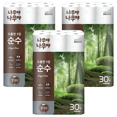 Namuya Namuya 厚實的3層純高級捲筒衛生紙, 3個, 27m, 30入