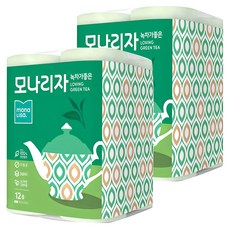 mona LISa. 三層壓花捲筒衛生紙 綠茶香, 30m, 12捲, 2袋