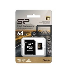 Silicon Power 廣穎電通 Golden High Endurance A1 V30 行車記錄器專用 microSD 記憶卡, 64GB