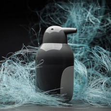 QUALy Penguin Soap Dispenser 冰原企鵝 皂液罐 8 x 9 x 15.6cm 300ml, 灰色, 1個