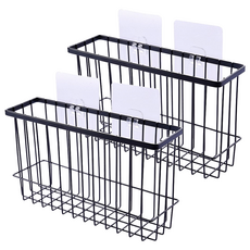 MONACO OLIVE 免鑽孔Trill置物籃, 黑色, 2個