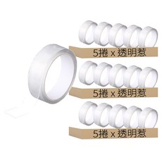 壓克力雙面膠帶 2cm x 1m x 1mm, 透明色, 15捲