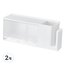 Hanbomnuri 免鑽孔漱口杯隔板牙刷架 5孔, 白色, 2個