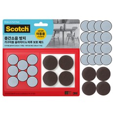 3M 防噪音傢俱防滑墊 16入裝+地板保護墊 4入裝, 1組, 混色