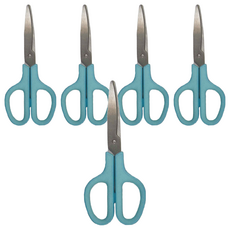 PLUS 普樂士 30度弧線 抗菌剪刀, 藍色, 5支