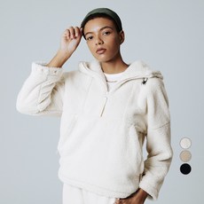 SPYDER 女款刷毛半拉鍊寬鬆連帽上衣