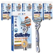 Gillette 吉列 正品 SkinTec 動力刮鬍刀, 6個, 1入