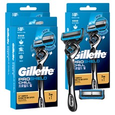 Gillette 吉列 ProShield 鋒護冰爽刮鬍刀刀架 + 備用刀片 2入組, 3套