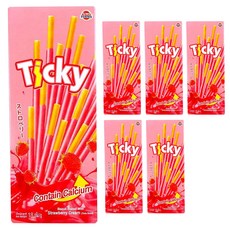 UNIFIRMS TICKY 草莓風味棒餅，含鈣, 18g, 6盒