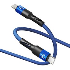 신지모루 C to C타입 주석도금 단선강화 60W PD 고속충전 케이블, 2m, 블루, 1개