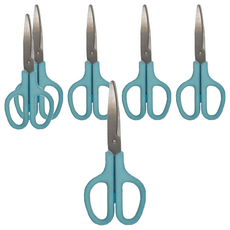 PLUS 普樂士 30度弧線 抗菌剪刀, 藍色, 6支