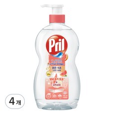 프릴 맑은식초 주방세제 산뜻한 자몽향, 700ml, 4개