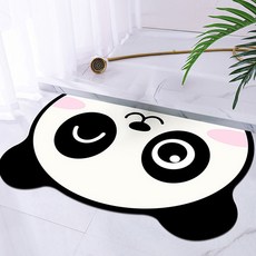 HOMEDAUM 可水洗軟Q矽藻土動物臉地墊, 熊貓, 1個
