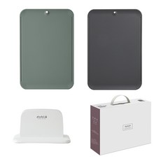 doble 耐刮痕經典款蘭花綠砧板 + 深黑色砧板 + 智慧型砧板架組合, 經典砧板2款 + 智慧型砧板架, 1套