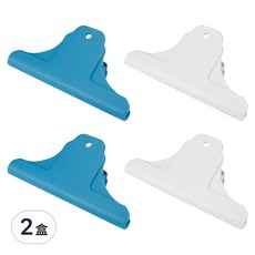 ABEL 力大牌 彩色山大塑膠夾 藍/白混色, 144mm, 4入, 2盒